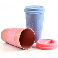Wheat Straw Portable Coffee and Mouthwash Cup with Lid