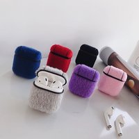 New Fur Fabric for Airpods Case Leather Girl Cloth Hairy for Air Pods Cover with Buckle Earphone Protective Bag Cases for Girls
