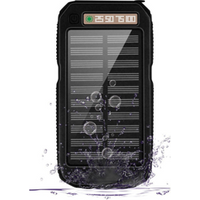 2019 new High Capacity Solar waterproof Power Bank 10000mah Quick Charge Dual USB Portable with LED Light Solar Charger ODM