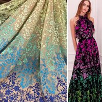 Three Floral Embroidery Lace Fabric