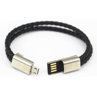 New style For iphone and android double leather charging bracelet usb data cable type c
