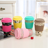 Bamboo Fibre Spill Proof Coffee Mug Silicone Lid