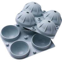 Split Design Large Silicone Ice Cube Trays Mold - 4 Ice Cubes Ball Party Bar Whiskey Ice Sphere Mould Tray Round Maker Mold Tray
