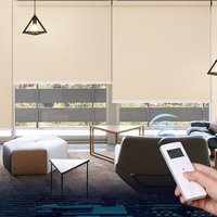 Solar Powered Motorised Roller Blind Automatic Control