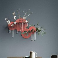Wall Hanging Planters Glass Pots Water Plant Flower Containers with Metal Rack