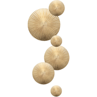Golden iron round creative fashion gear sofa wall decor for home decoration