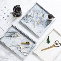 Cocostyles modern nordic style rectangle marble jewelry tray for high-class jewelry shop or wedding party decoration