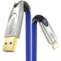 SOSLPAI high quality usb data line cable nylon fabric for iphone 2.1A mobile phone durable smart usb charging cable