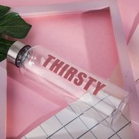 Glass Water Bottle Stainless Steel Lid Hot Drinks