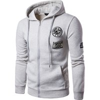Embroidered Design Zip Up Hoodie