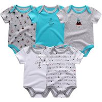 Short Sleeve Striped Top Dog Pattern
