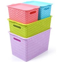 China cheap durable High quality PP warehouse storage box plastic basket with handle