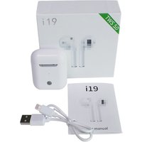 Poping up window display touch control bulk wireless bluetooth headset i19 tws for mobile phones