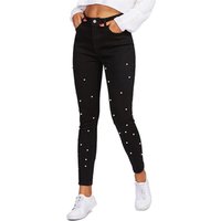 Slim Pearl Detail Stretch Jeans
