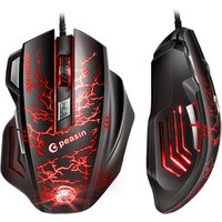 7 Keys Mouse Gaming with Colorful Breathing Light 1600 DPI Wired Gaming Mouse for Computer