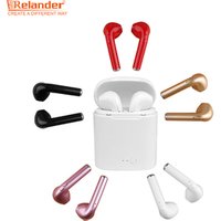 New i7s bluetooth 4.2 EDR stereo sounds wireless earbuds hands free bluetooth headphone with charger box for Iphone Android