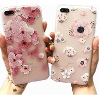 Custom girls 3D rose flower Soft TPU Mobile Phone Case Cover For iPhone 6 7 8 PLUS
