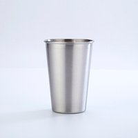 Shatterproof Stackable Drinking Single Wall Cup 304SS 16 oz Pint Cup