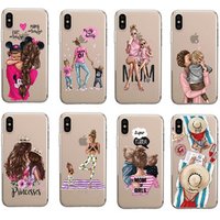 Cute Baby Super Mom Girls Queen Travel Beach Soft Phone Case For iPhone 5SE 7Plus 7 6 6S 8 8Plus X XS Max SAMSUNG S8 S9 S9Plus