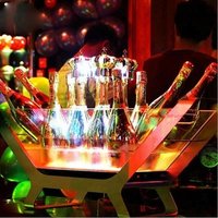 LED Luminous Beer Wine Bottle Holder Led Charging Bucket 6/12 Bottled Champagne Size Boat Shaped Ice Bucket