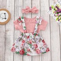 Overalls Skirt Romper & Headband Set