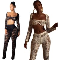 Two Piece Lace Jumpsuit Evening Wear