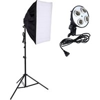 Photo Studio Kit Photography Light 4 Socket Lamp Holder + 50*70CM Softbox +2M Light Stand Photo Soft Box