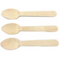 140mm Disposable Eco-friendly Birch Wood Flat Wooden Tasting Spoon Disposable Wooden Spoons