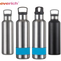 Everich Double Wall Vacuum Insulated Thermal Stainless Steel Water Bottle, Narrow Mouth with Straw Cap