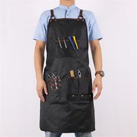 Waterproof Cotton & Leather Cross Back Barber Apron
