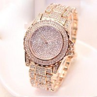 Superior alloy steel band water resistant women watch full diamond design ladies fashion watches