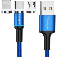 2019 Essager 1M LED Magnetic Charging USB Cable For Mobile Phone IOS Micro USB Type-C