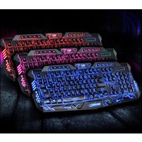 3 color Professional LED Backlight game gaming keyboard USB Wired Type for gamer
