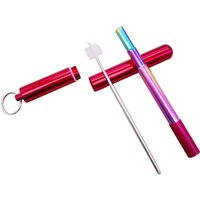 Metal straw Eco-friendly reusable drinking steel straw, durable stainless steel retractable drinking straws