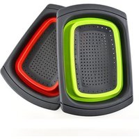 Hot Selling Water Drain Basket Plastic Folding vegetable washing basket Fruit Washing Basket