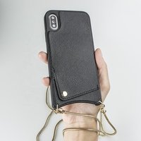 2019 Fashionable Customized TPU+PC Genuine Leather PU Necklace Phone Case for Iphone X, Xs, Xs Max Crossbody Phone Case Straps