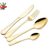 Modern gold cutlery set for wedding ,gold flatware set, spoon and fork knife silverware