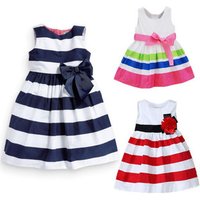 Summer Stripe Mini Dress Bowknot