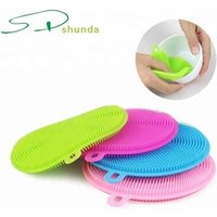 Kitchen Tool Hot Multipurpose Antibacterial Smart Sponge Cleaning Dish Universal Brush Silicone Wash Bowl Brushes
