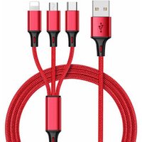 Amazon Hot Sale Nylon Braided type-c android 8 pin Multi Head Phone Charger 3 in 1 Multi Function Data Transfer Cable