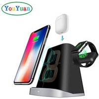 For Apple Watch Airpods Qi Wireless Charger 3 in 1 10W 7.5W fast charging holder for iPhone AirPower mobile phones
