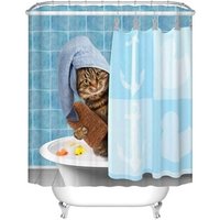 Funny Cat 3D Animal Print Shower Curtain
