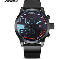 SINOBI 9728 Men's Quartz Movement Silicone Band Fashion Relogio Masculino Watch