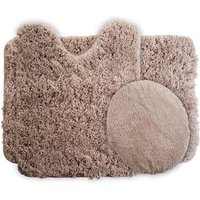 100% polyester microfibre bath mats 3 piece rugs set