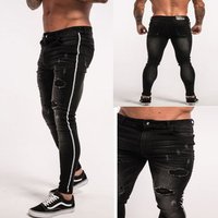 Stretch Jeans Distressed Detail