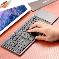 Bluetooth Black Layout Promotion Portable Mobile Silent Mini Foldable Wireless Keyboard With Mouse Pad