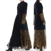 Elegant Abaya Golden Lace & Belt