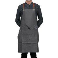 Adjustable Multi-Pocket Denim Work Apron Professional Cape for Salon Hairstylist Hairdresser Waiter