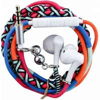 URIZONS 3.5MM Plug Handmade rope tangle-free Stereo Wired Earphone Earbud for mobile phone Gamer PC MP3 Media Player