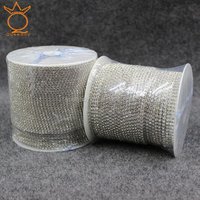 Shiny Rhinestone Applique Dresses Silver Cup Chain
